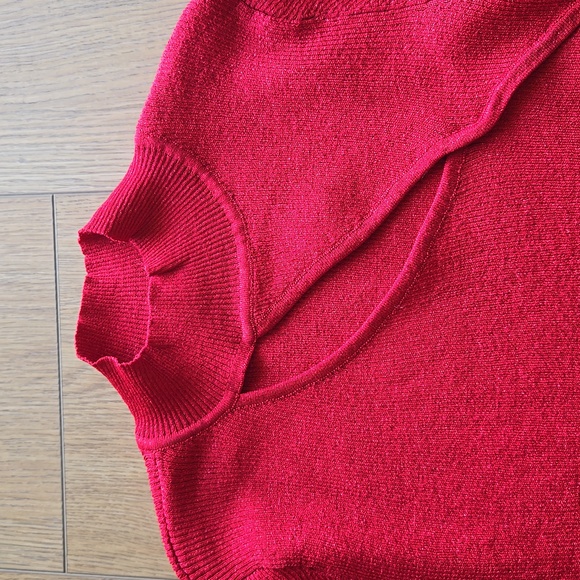 Calvin Klein -  Sparkling Red Cutout Top - Picture 2 of 9